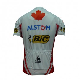 2012 Alstom Bic Cycling Short Sleeve Jersey Red White Edtion
