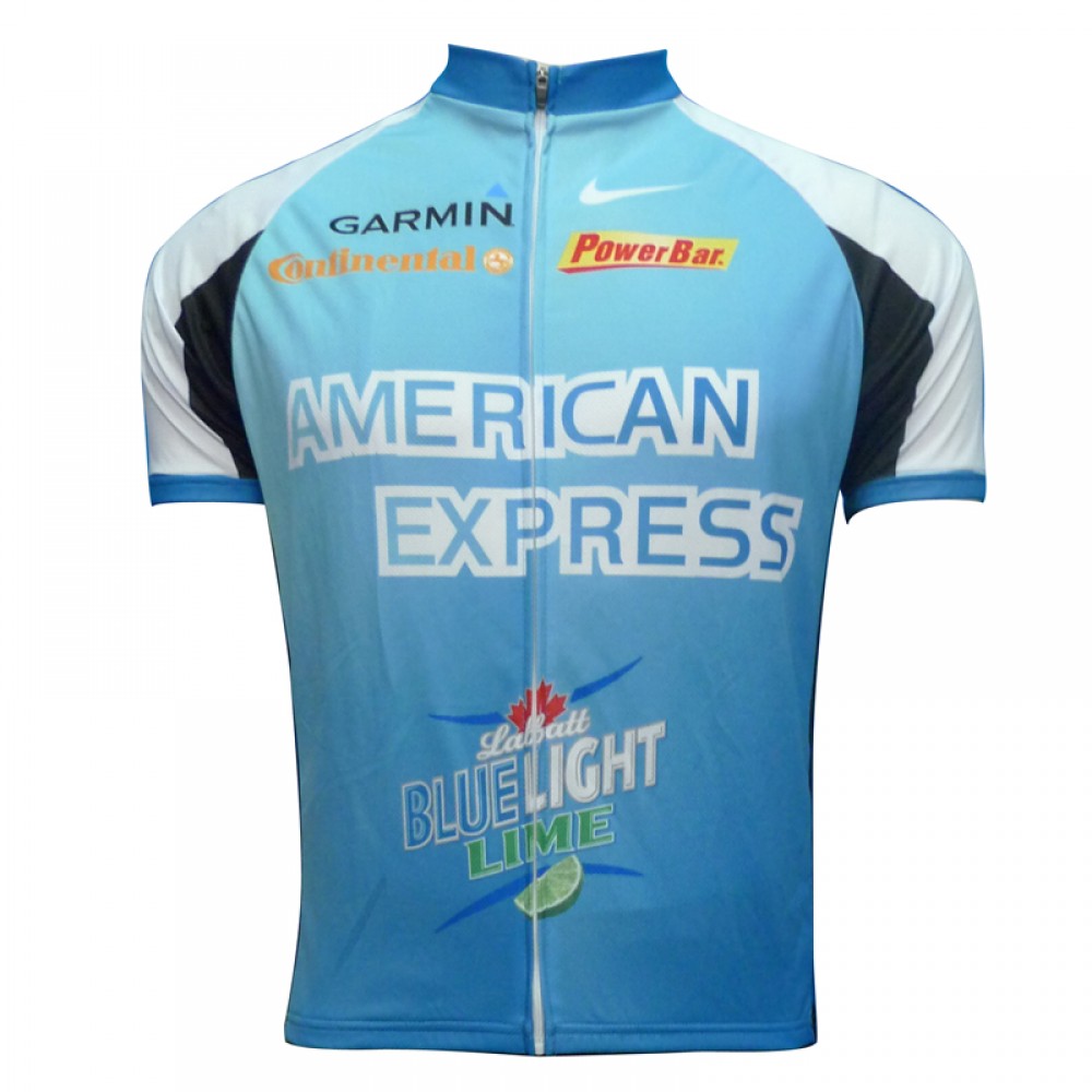 2012 American Express Team Short sleeve Cycling Jersey Blue