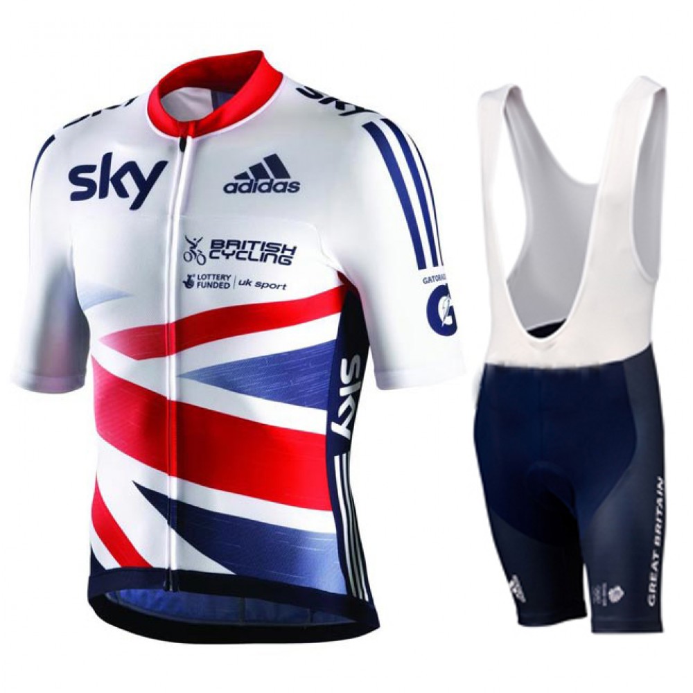 2013 GB Great Britain Team SKY Cycle jersey Short Sleeve + bib shorts Kit