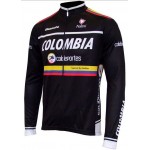 2012 Colombia Coldeportes Winter Fleece Long Sleeve Cycling Jersey Jackets