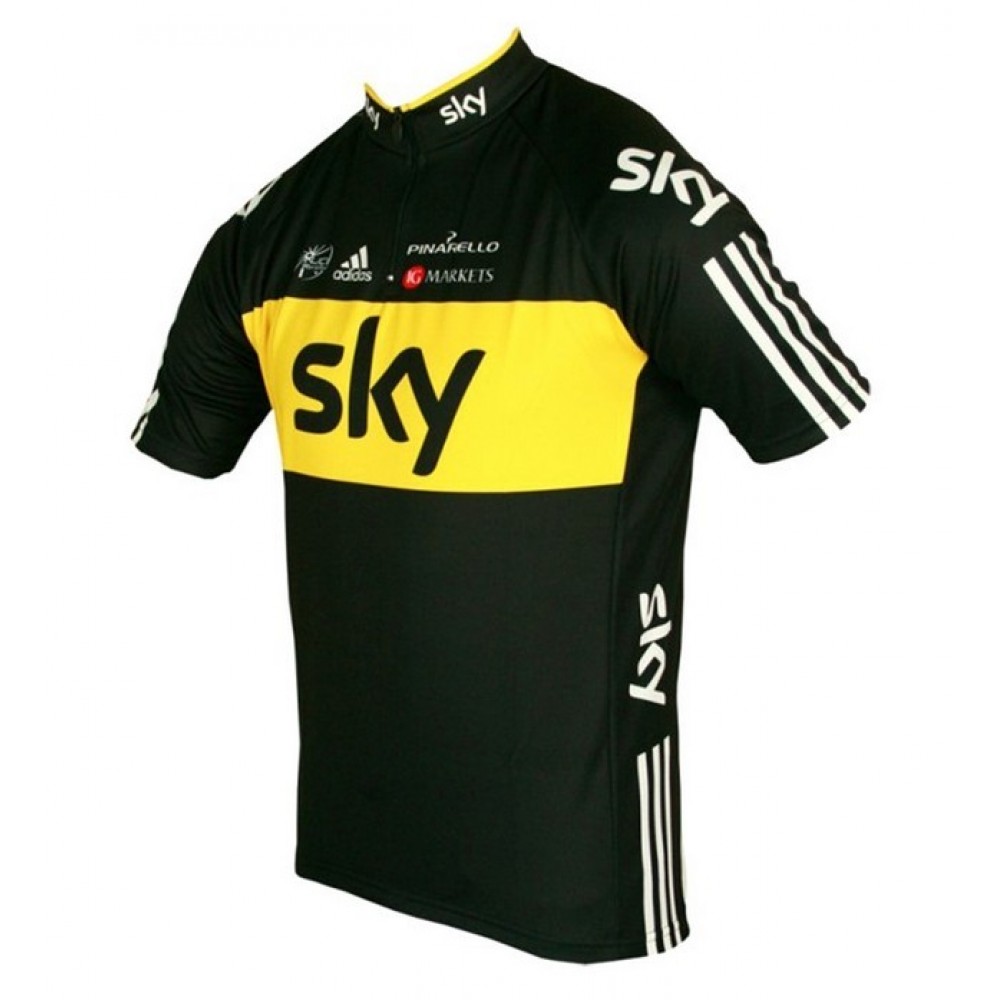 2013 SKY Yellow Short  Sleeve Cycling Jersey
