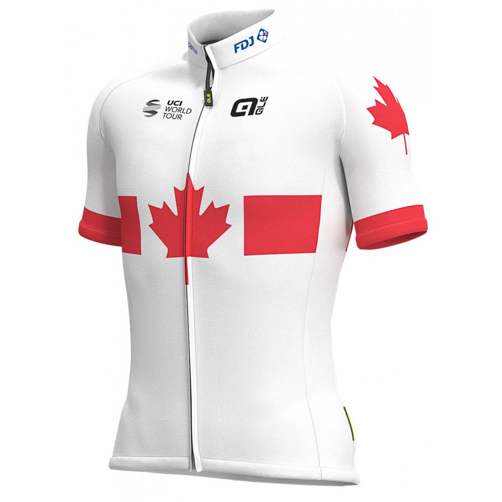 2019 Groupama FDJ Canadian Champion Short Sleeve cycling Jersey bike clothing Cycle apparel Shirt