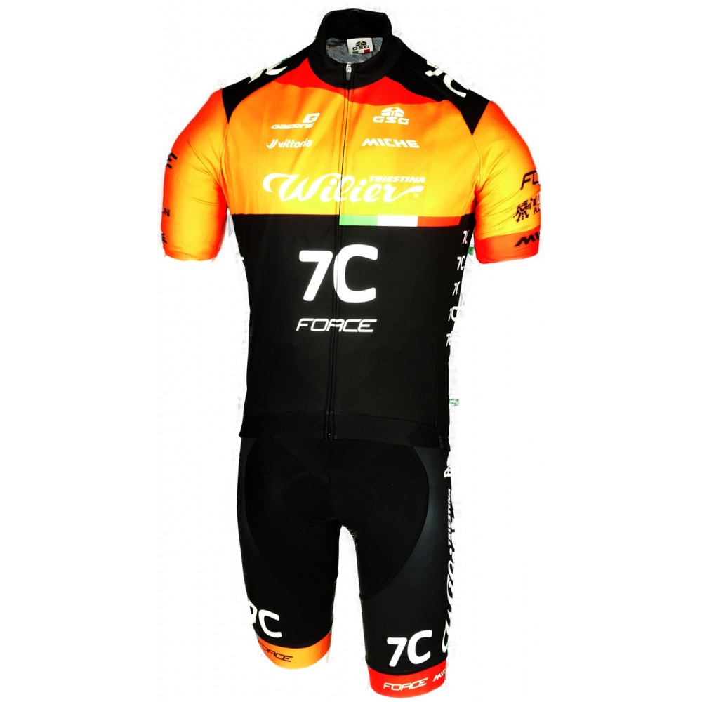 2019 Wilier 7C Force Short Sleeve Cycling Jersey And (bib) Shorts