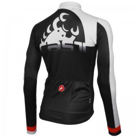  Pro Team CASTELLI Sublime Jersey black-white Long Sleeve Winter Thermal Jacket 