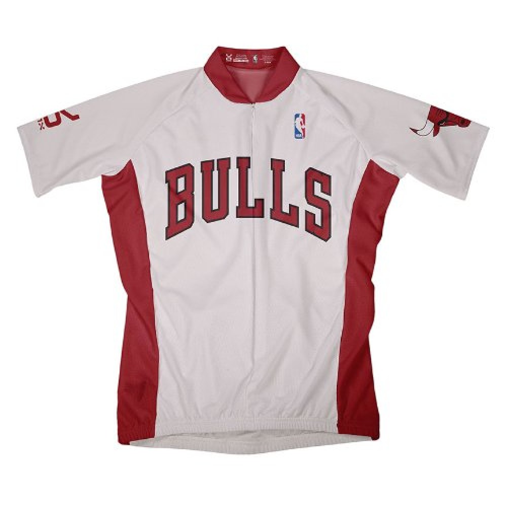 NBA Chicago Bulls White Cycling Jersey Short Sleeve