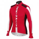  Pro Team CASTELLI AR Jersey red-black-white Long Sleeve Winter Thermal Jacket 