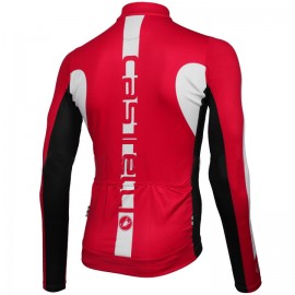  Pro Team CASTELLI AR Jersey red-black-white Long Sleeve Winter Thermal Jacket 