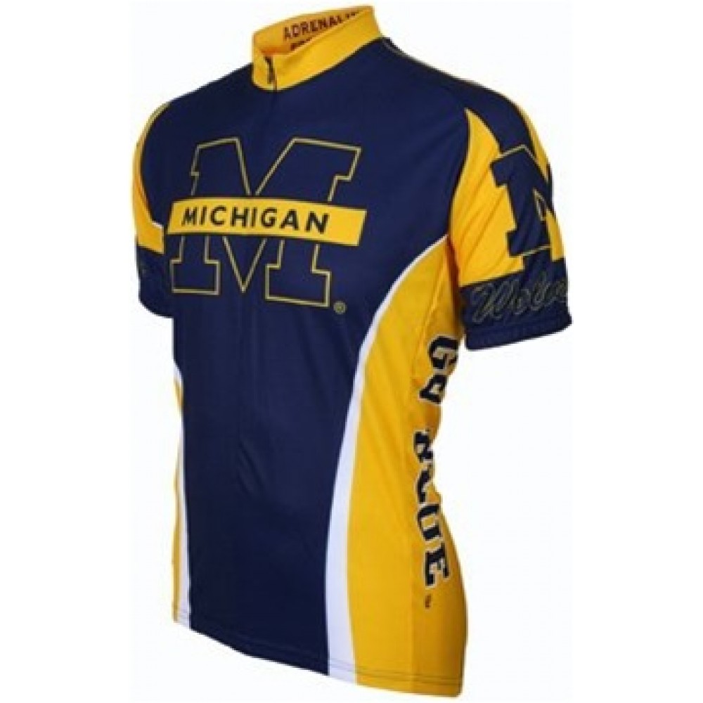UM Umich University of Michigan Wolverines Cycling  Short Sleeve Jersey