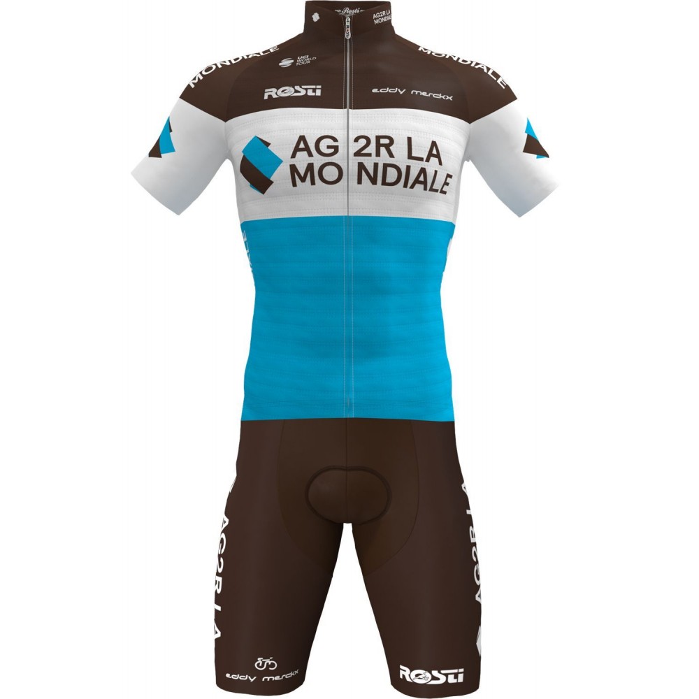 2019 Team AG2R La Mondiale Short Sleeve Cycling Jersey And (bib) Shorts