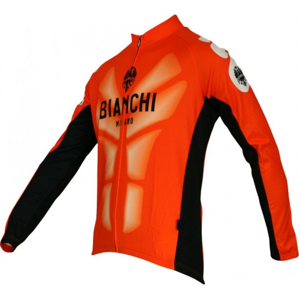 Bianchi Milano Winter Fleece long sleeves jersey MALTA orange