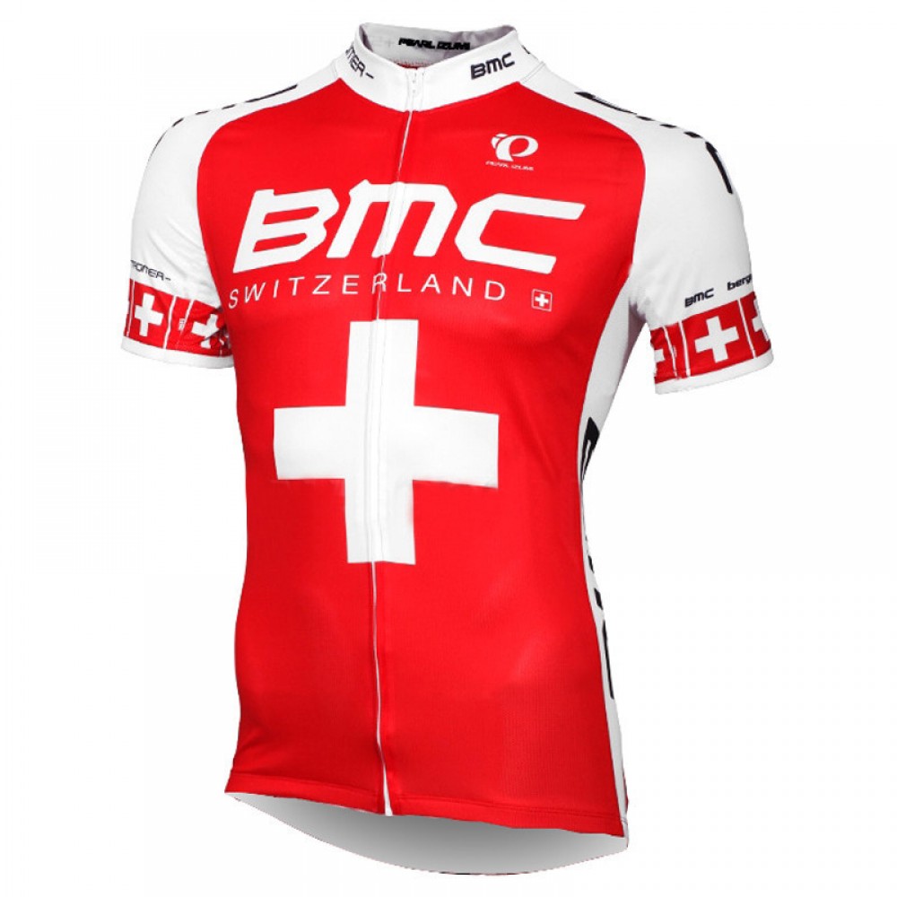 2013-2014 BMC RACING TEAM Proline Short Sleeve cycling Jersey Swiss Champion