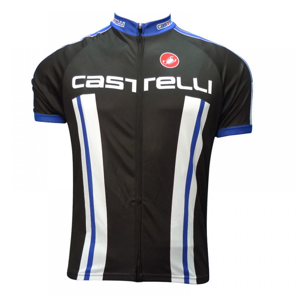New CASTELLI BLACK-white Cycling short sleeve jersey
