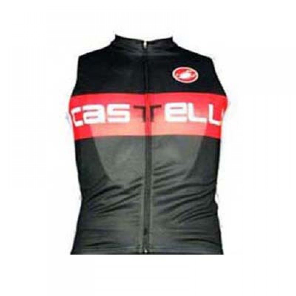  CASTELLI BLACK/RED Sleeveless Jersey Vest