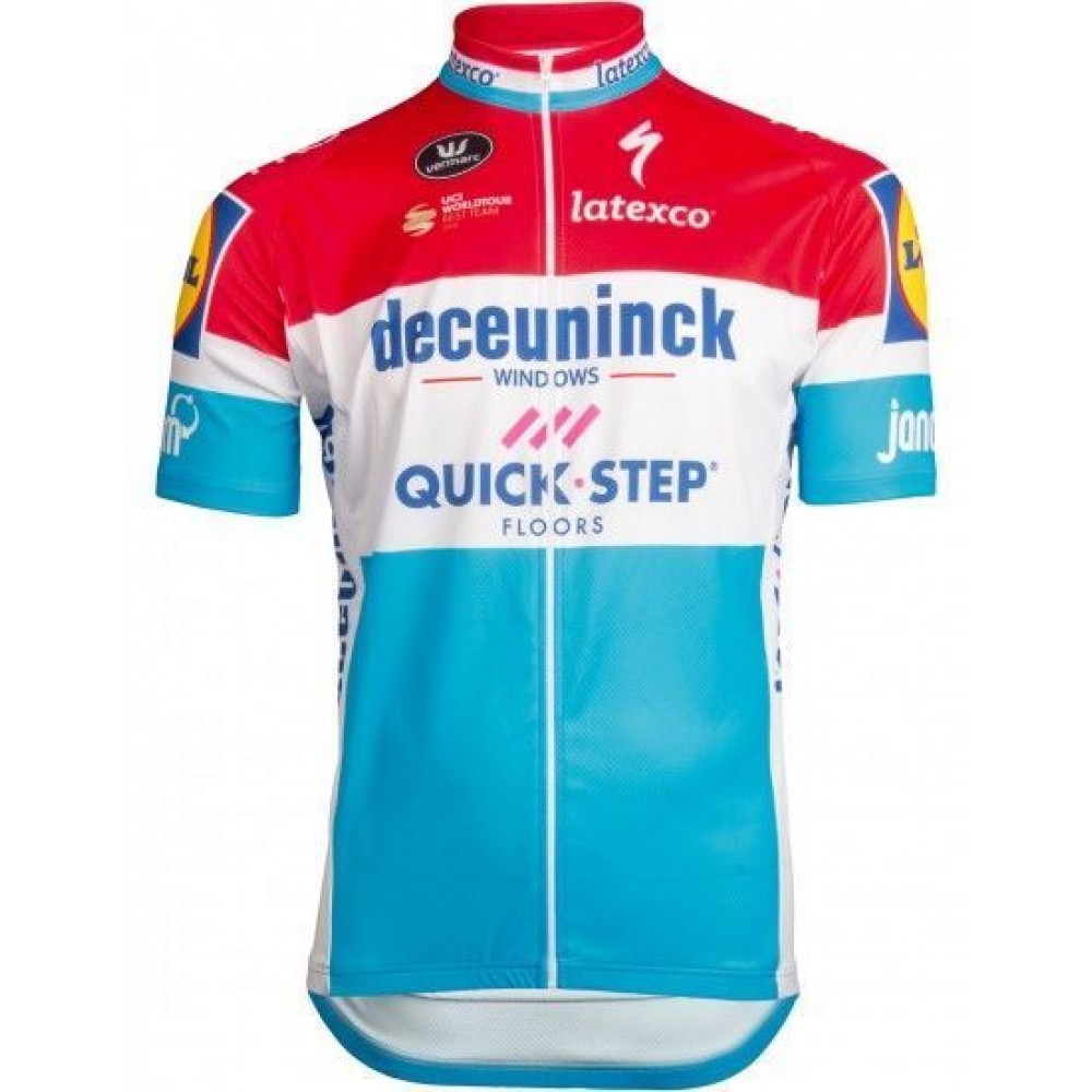 2019 Deceuninck-Quick-Step luxembourgian champ Short Sleeve cycling Jersey bike clothing Cycle apparel Shirt