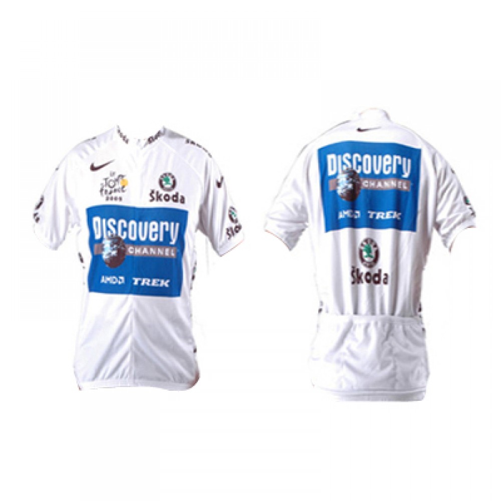 2005 Discovery White cycling jersey short sleeve