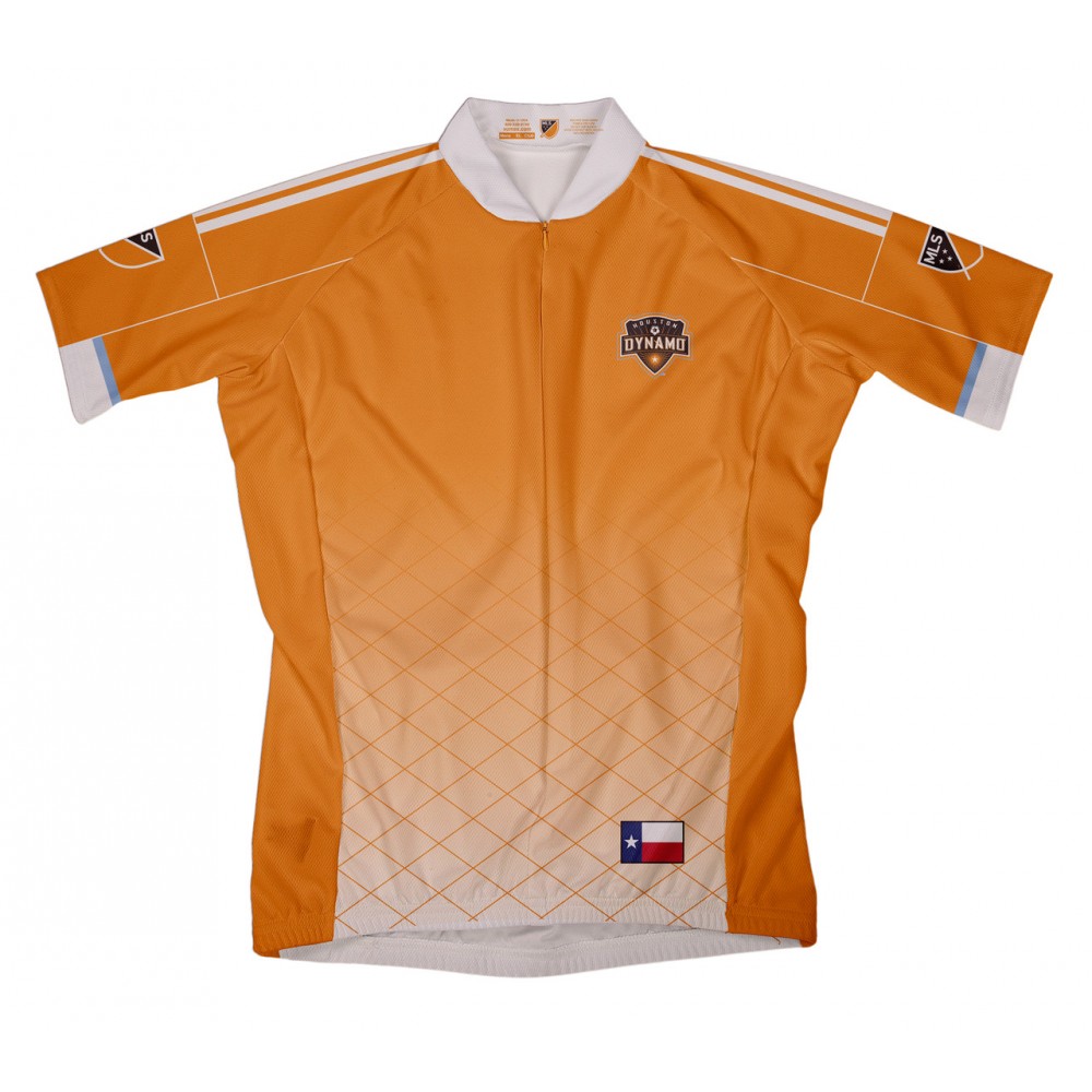 MLS Houston Dynamo Short Sleeve Cycling Jersey Bike Clothing Cycle Apparel