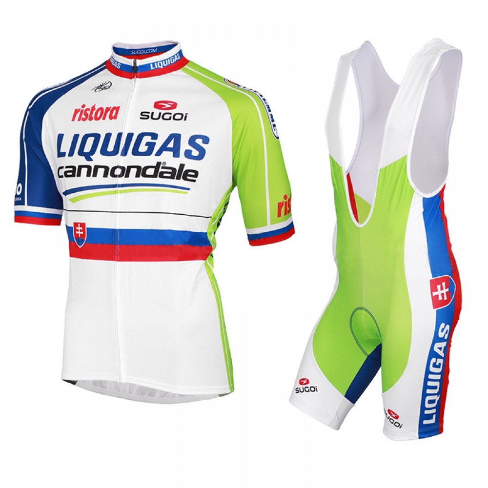 2012-2013 LIQUIGAS-CANNONDALE Slovakian Champion Short Sleeve Jersey + Bib Shorts  kit