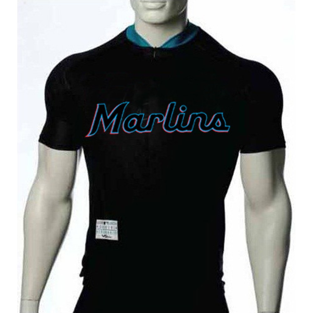 MLB Miami Marlins 2019 Majestic Black Cycling Jersey Bike Clothing Cycle Apparel Shirt Ciclismo