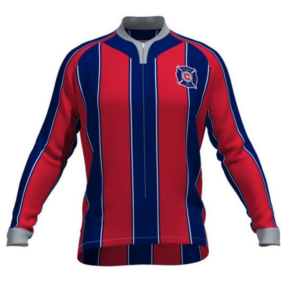 MLS CHICAGO FIRE Long Sleeve Cycling Jersey Bike Clothing Cycle Apparel Shirt Outfit ropa ciclismo