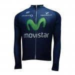 2013 Movistar Cycling Long Sleeve Winter Jacket