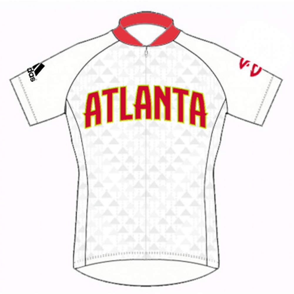 NBA Atlanta Hawks Short Sleeve Cycling Jersey White