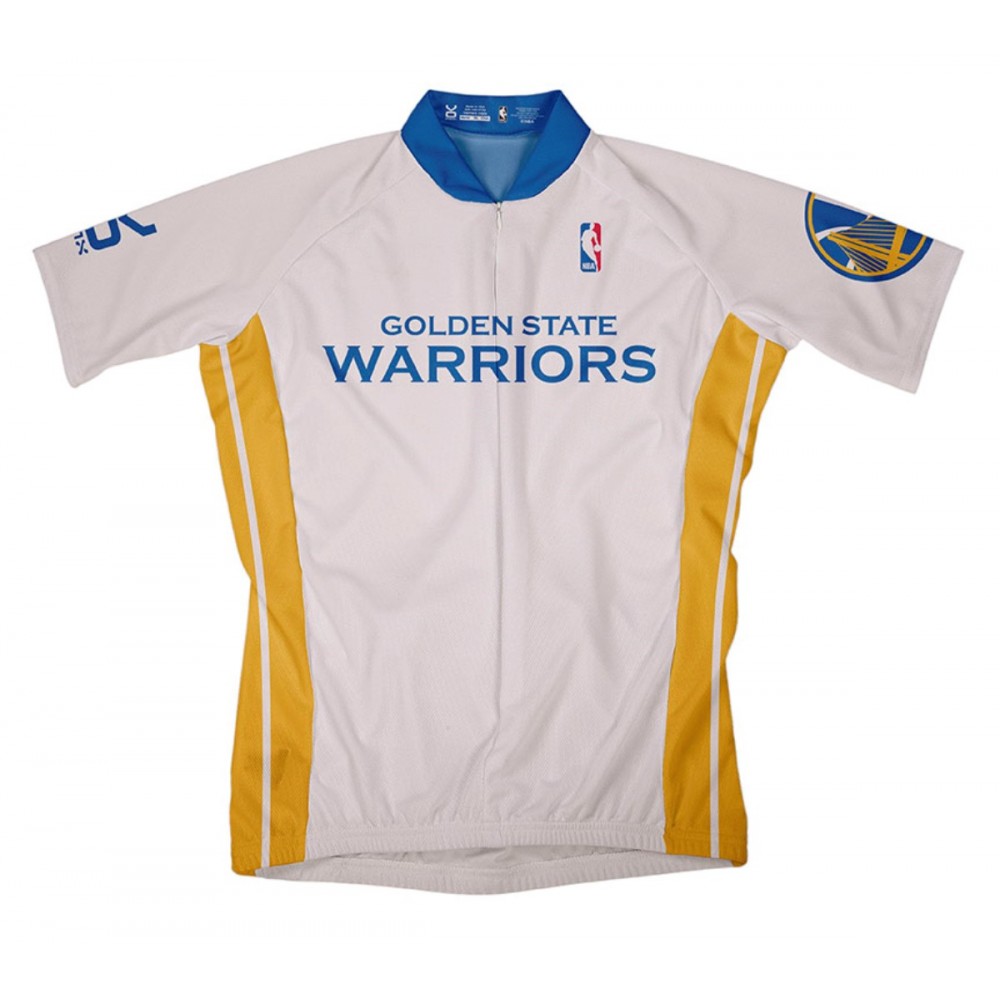 NBA Golden State Warriors White Cycling Jersey Short Sleeve