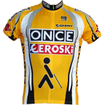 2001-2003 ONCE EROSKI vintage Unique Cool Short Sleeve cycling Jersey Yellow
