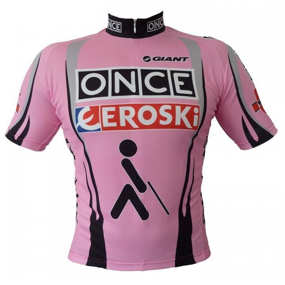 2001-2003 ONCE EROSKI vintage Unique Cool Short Sleeve cycling Jersey Pink