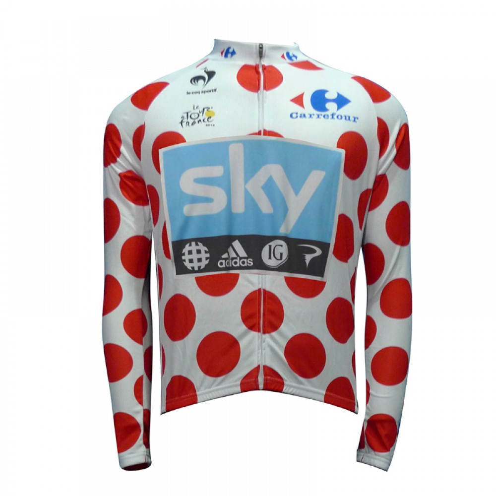 Team SKY Red Dots Long Sleeve Jersey Tour De France 2012