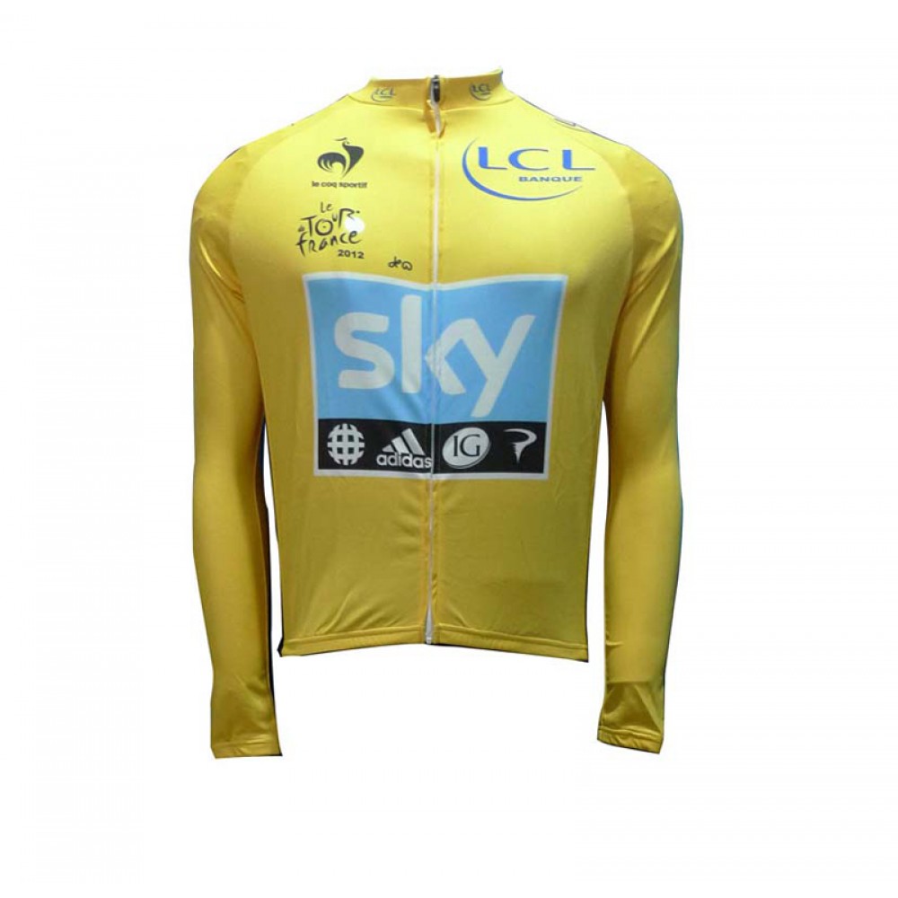 Team SKY Yellow Cycling Winter Jacket Tour De France 2012