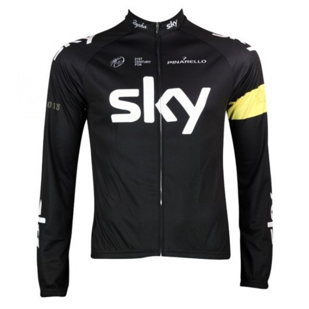 2013 team SKY Victory Cycling Long Sleeve Jersey yellow armband