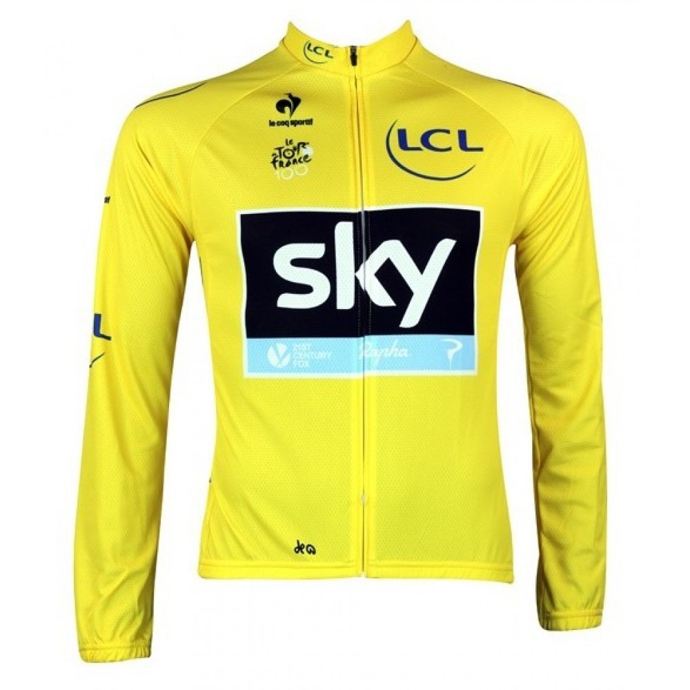 SKY Team 2013 Cycling Long Sleeve Jersey yellow