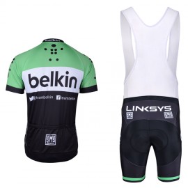 Team Belkin 2014 Green White Black Cycling Short Sleeve Jersey+Bib Short Set