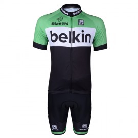 Team Belkin 2014 Green White Black Cycling Short Sleeve Jersey+Short Set